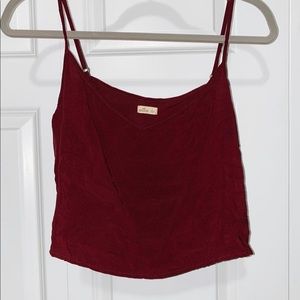 Burgundy flowy crop top